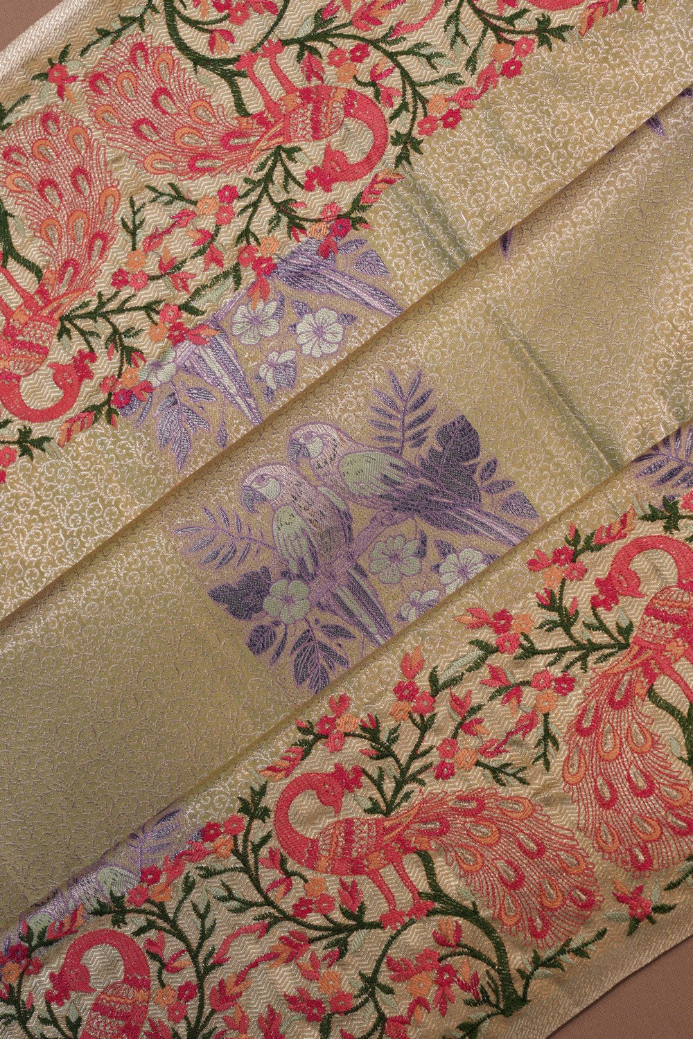 Image of A Beautiful Self Brocade Embroidery Saree